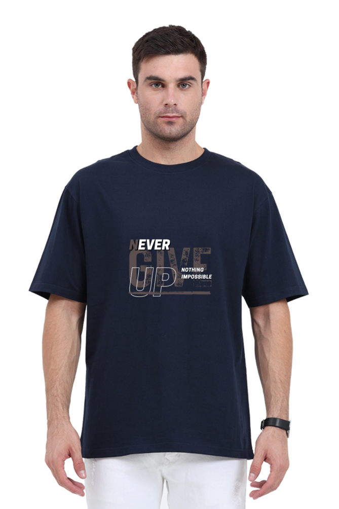 Unisex Oversized "Never Give Up" T-Shirt