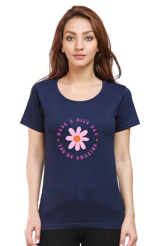 Women's Floral "Have A Nice Day" T-Shirt