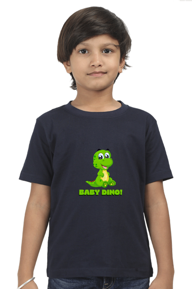 Boy Round Neck Baby Dino Half Sleeves T-Shirt