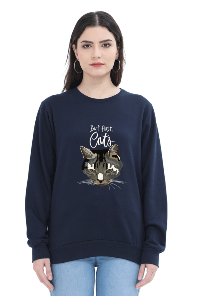 Unisex "But First, Cat" Sweatshirt