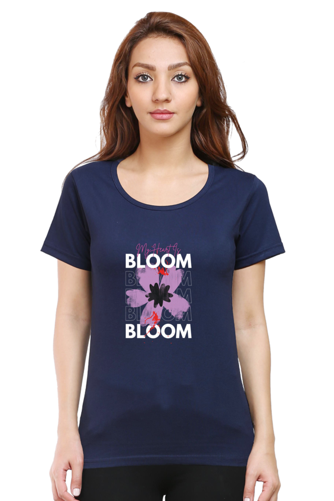 Women's "Bloom" Half Sleeves Round Neck Classic T-Shirt