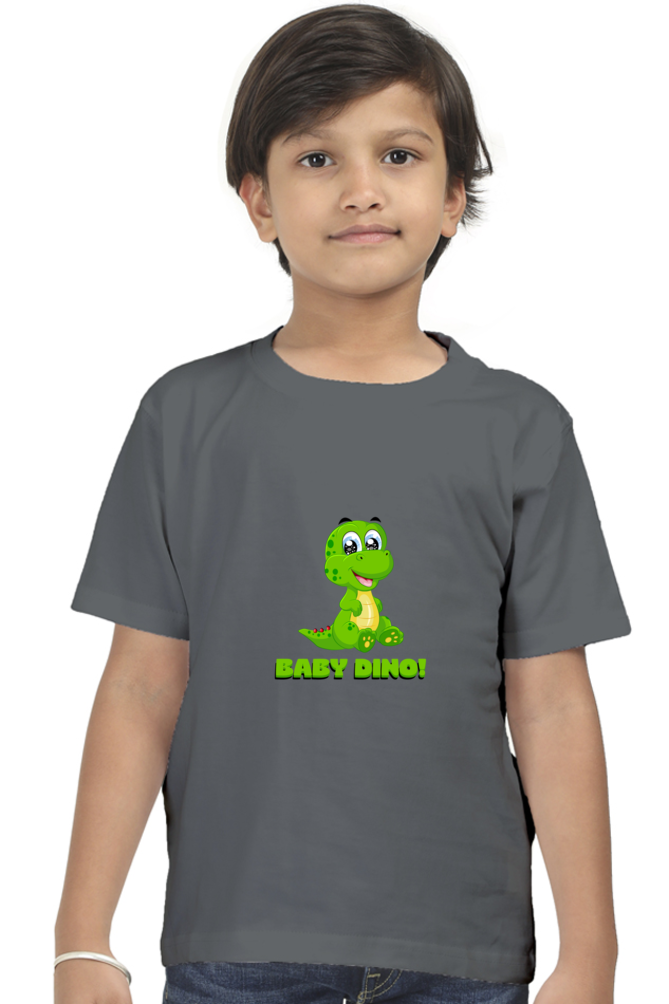 Boy Round Neck Baby Dino Half Sleeves T-Shirt