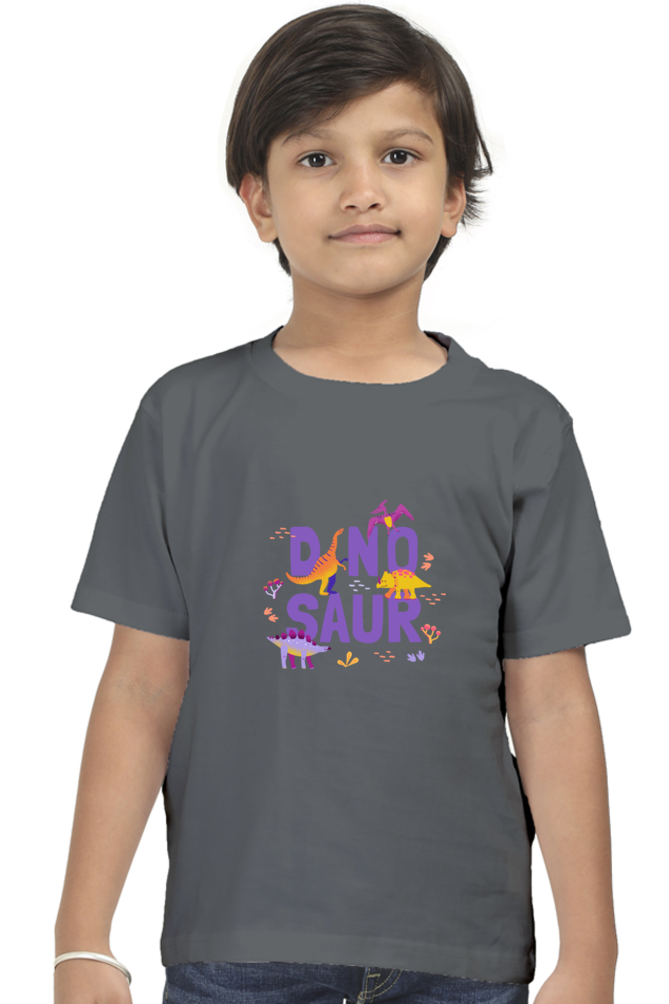 "Boy Round Neck Dinosaur Half Sleeves T-Shirt"