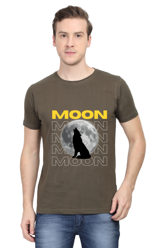 Men's Moon with Wolf T-Shirt