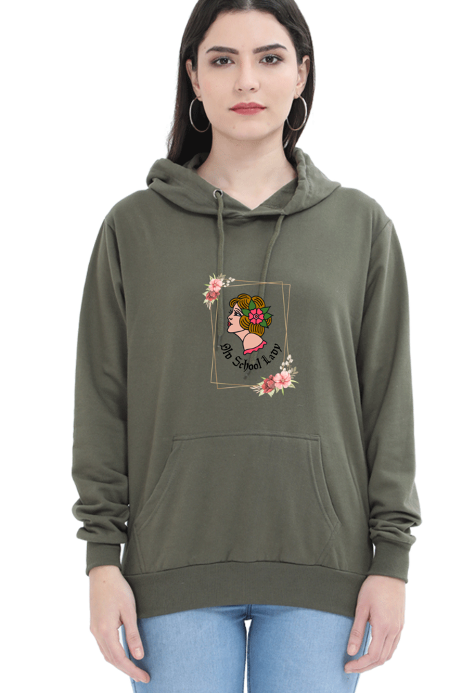 Unisex "Old School Lady" Hooded Sweatshirt