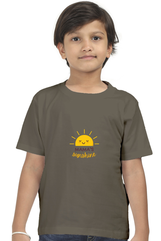 Boy Round Neck Mama's Sunshine Half Sleeves T-Shirt