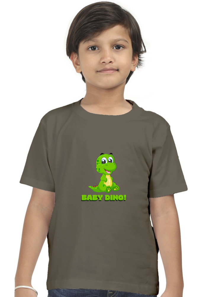 Boy Round Neck Baby Dino Half Sleeves T-Shirt