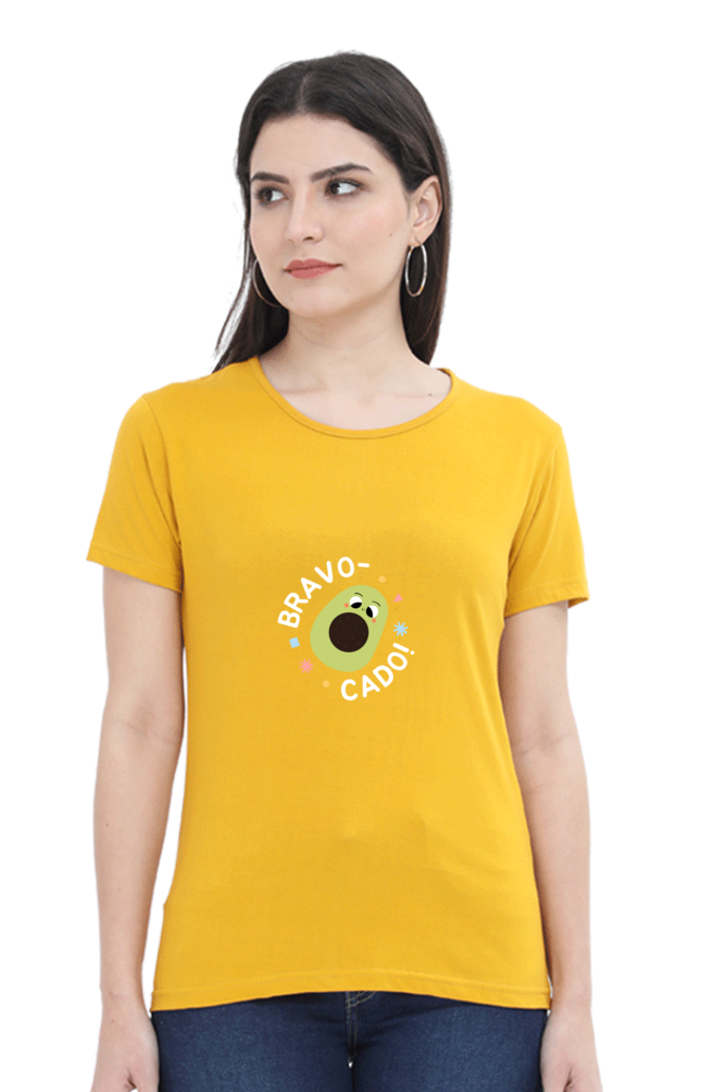 Women’s “Bravo-Cado” Round Neck Half Sleeve T-Shirt