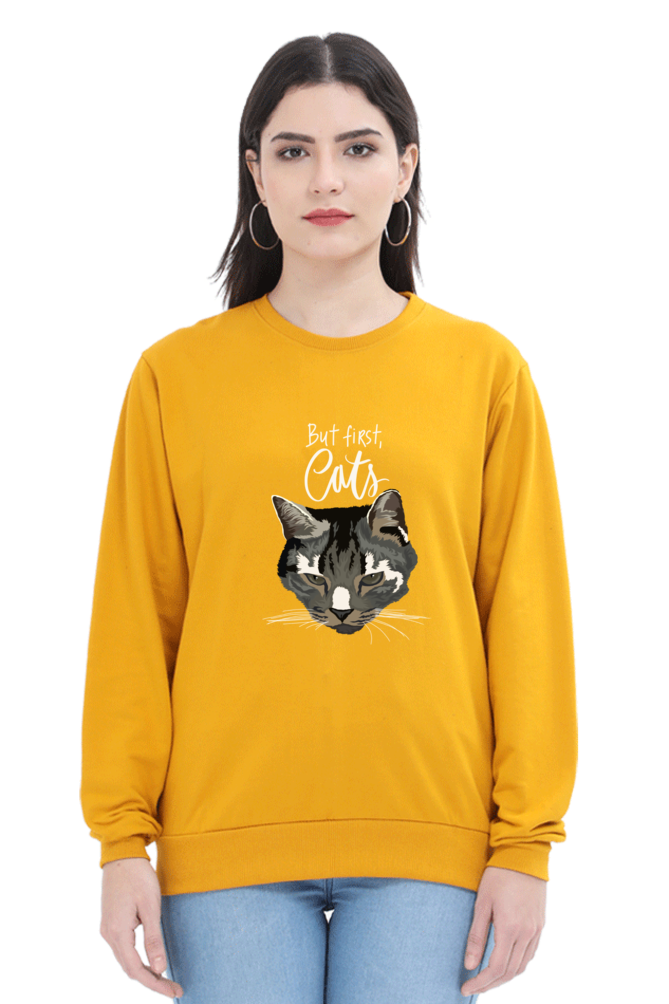 Unisex "But First, Cat" Sweatshirt