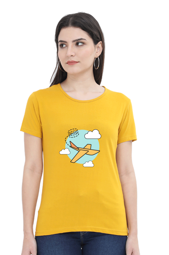 Women’s Flying Plane in Clouds T-Shirt