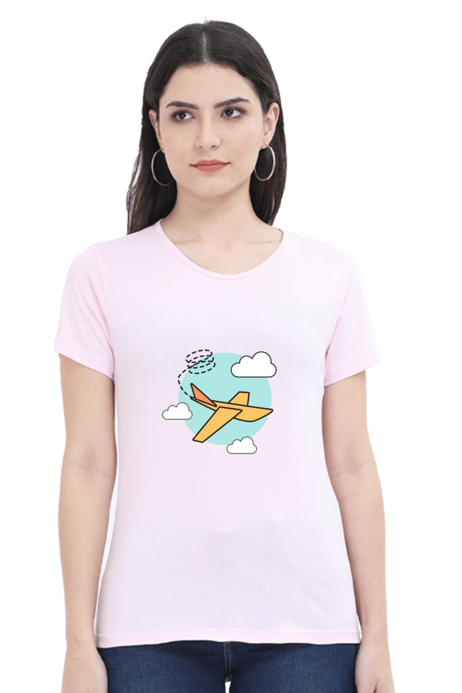 Women’s Flying Plane in Clouds T-Shirt