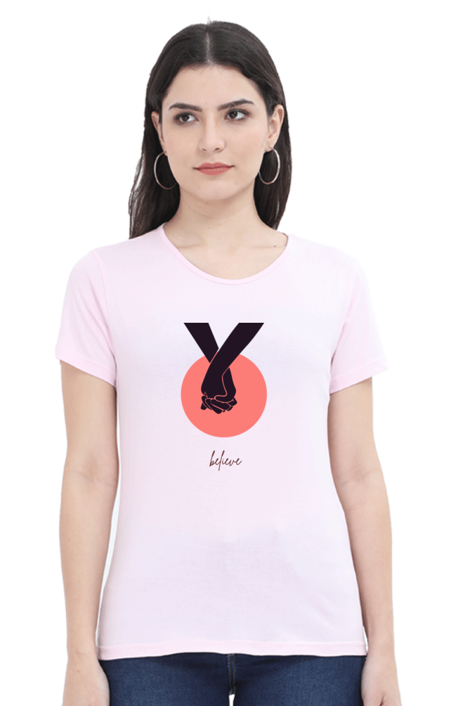 Women's "Believe!" Round Neck Classic T-Shirt