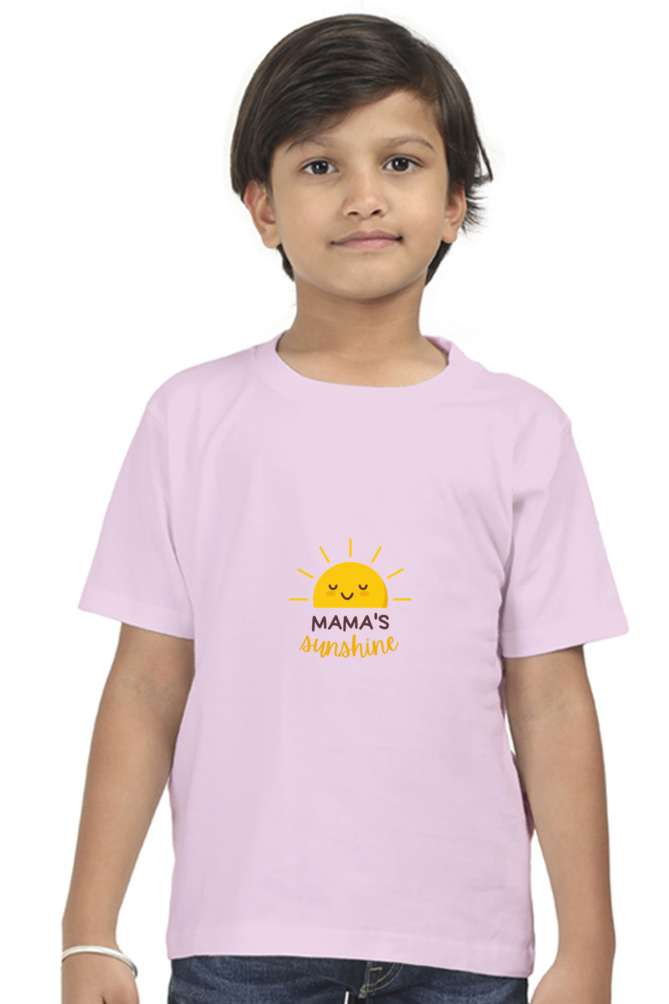 Boy Round Neck Mama's Sunshine Half Sleeves T-Shirt