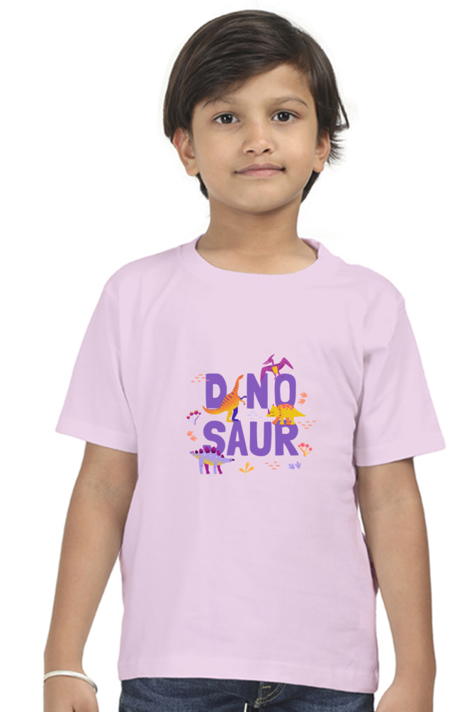 "Boy Round Neck Dinosaur Half Sleeves T-Shirt"