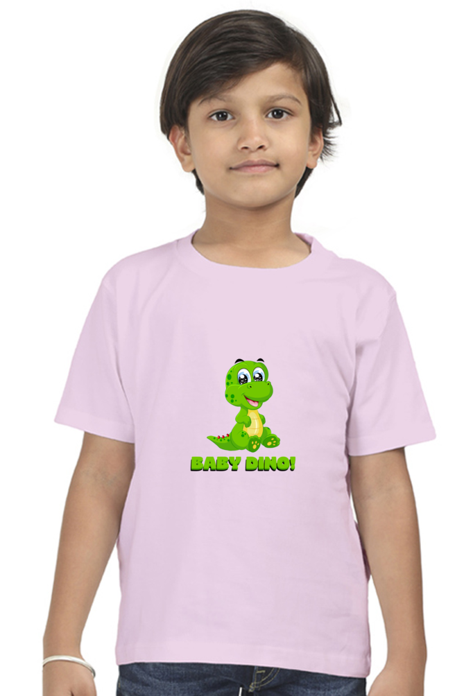 Boy Round Neck Baby Dino Half Sleeves T-Shirt