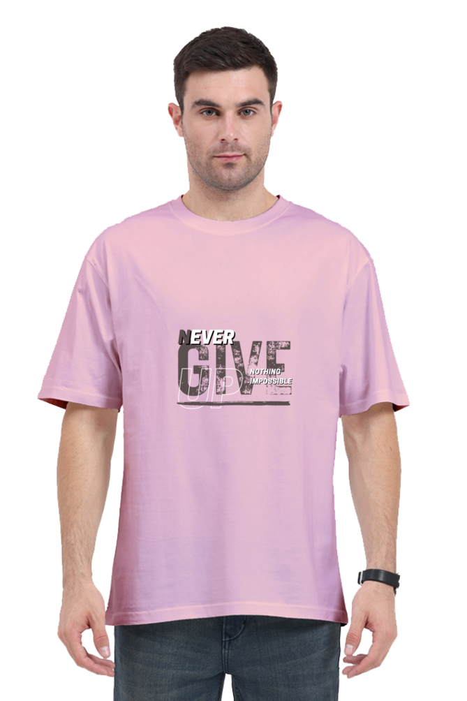 Unisex Oversized "Never Give Up" T-Shirt