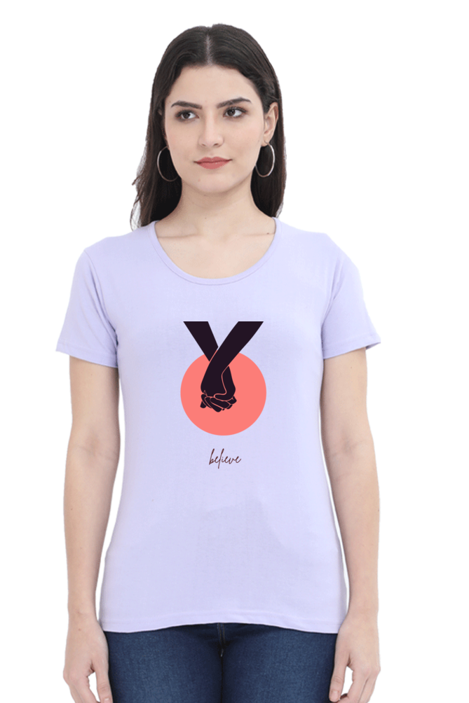 Women's "Believe!" Round Neck Classic T-Shirt