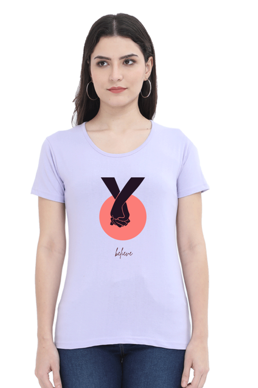 Women's "Believe!" Round Neck Classic T-Shirt