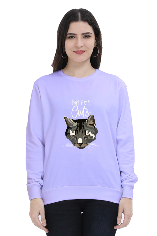 Unisex "But First, Cat" Sweatshirt