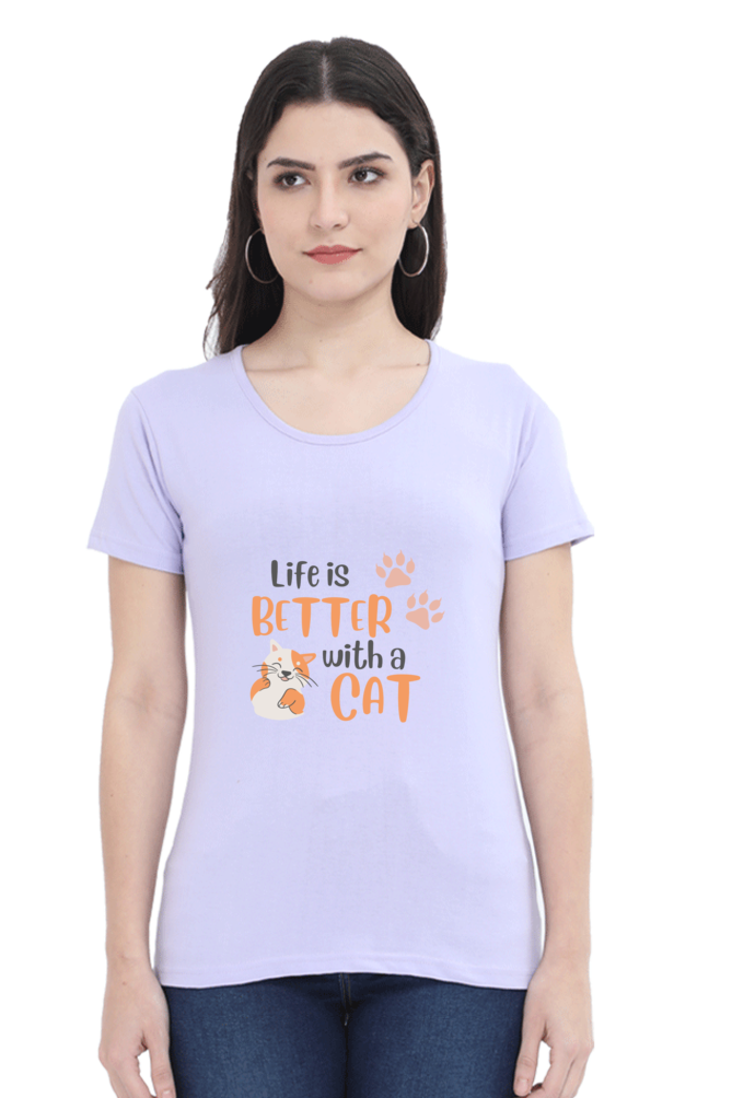 Women's "Life is Better with a Cat" T-Shirt