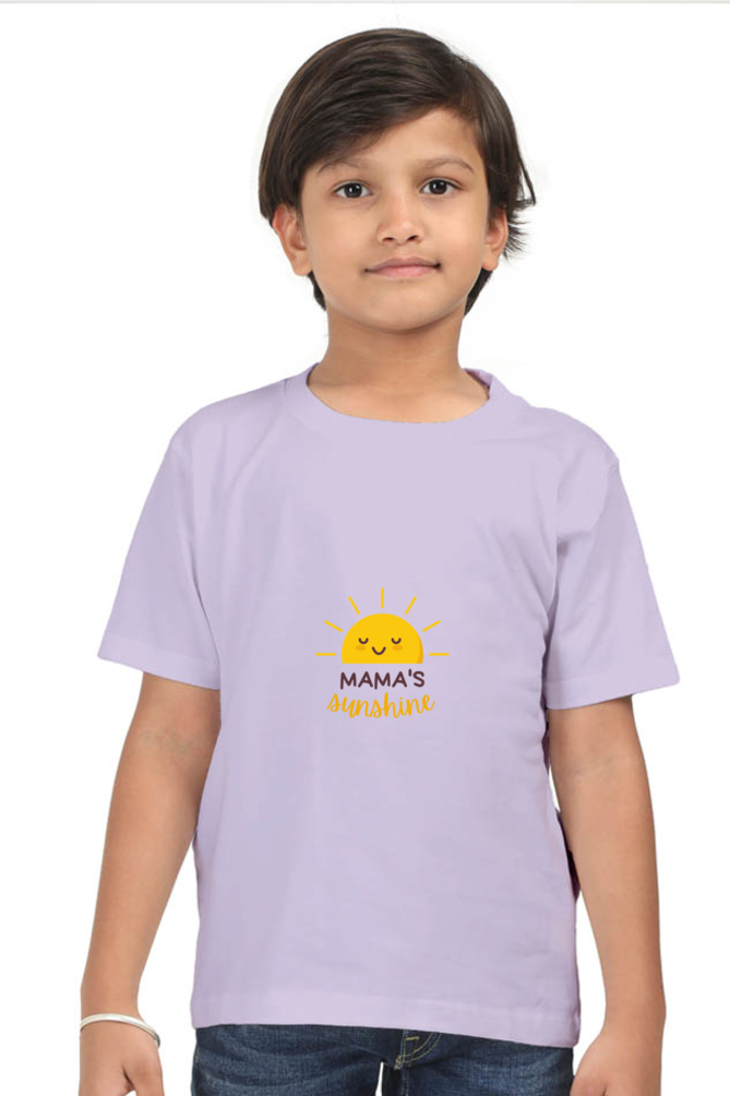 Boy Round Neck Mama's Sunshine Half Sleeves T-Shirt