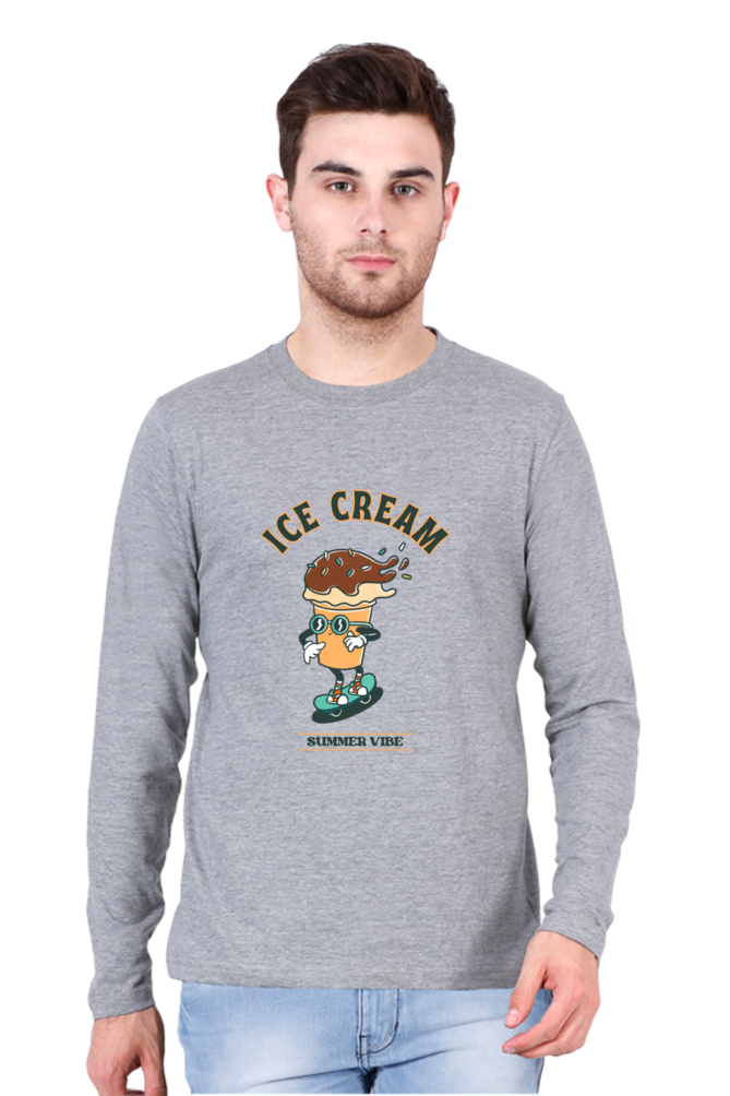 Men's "Ice Cream Summer Vibes" Full Sleeve T-Shirt