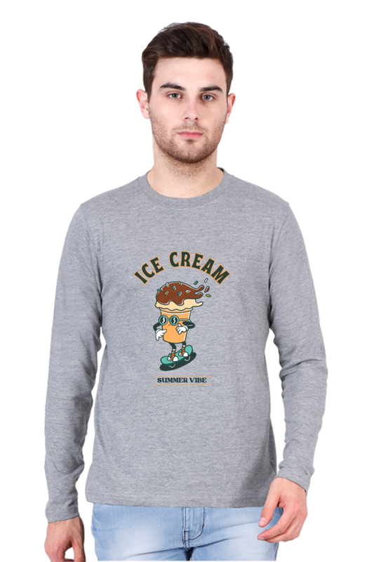 Men's "Ice Cream Summer Vibes" Full Sleeve T-Shirt