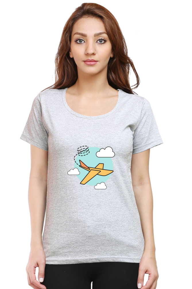 Women’s Flying Plane in Clouds T-Shirt