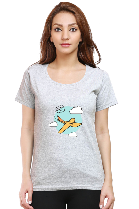 Women’s Flying Plane in Clouds T-Shirt