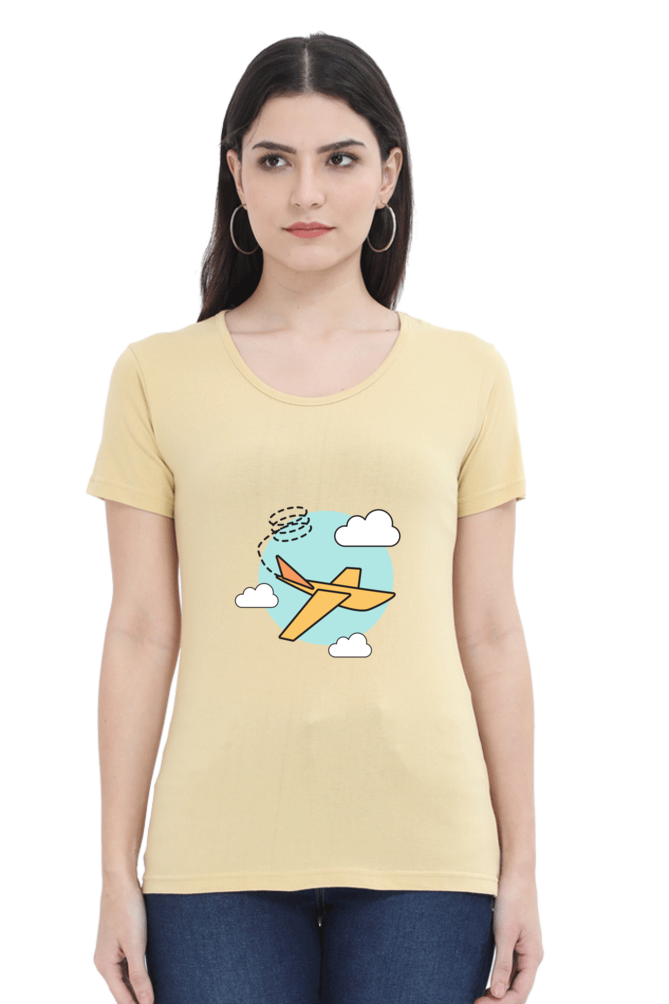 Women’s Flying Plane in Clouds T-Shirt