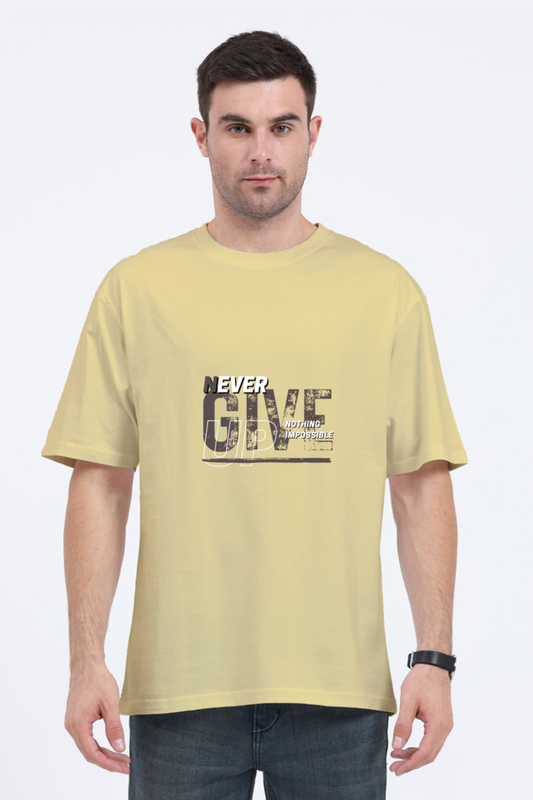 Unisex Oversized "Never Give Up" T-Shirt