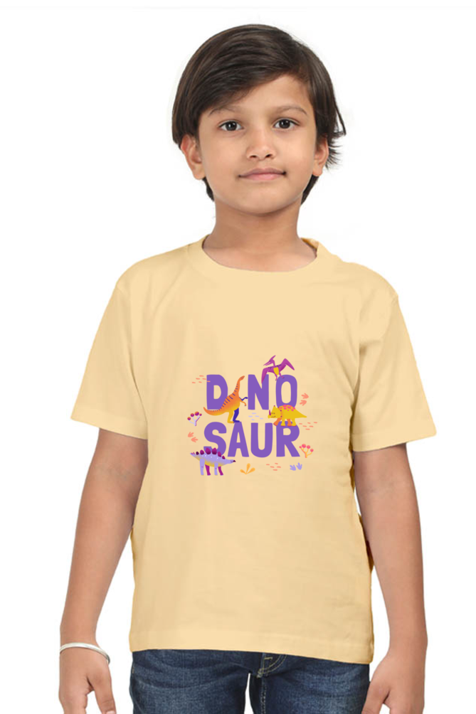 "Boy Round Neck Dinosaur Half Sleeves T-Shirt"