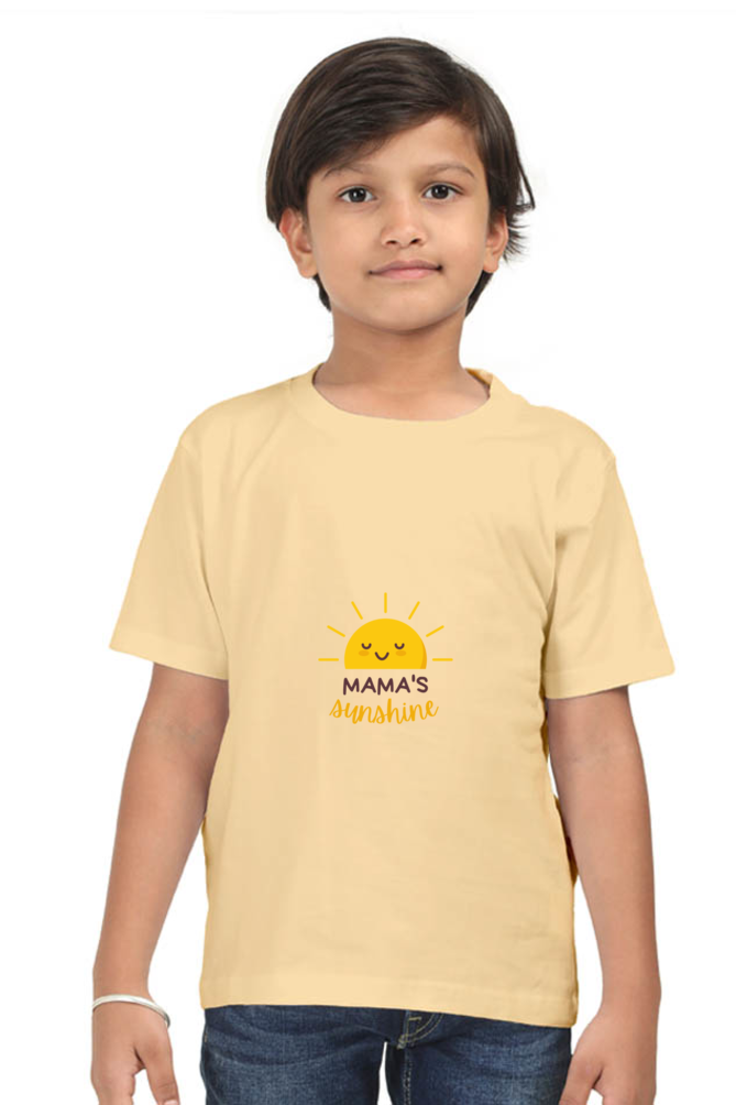 Boy Round Neck Mama's Sunshine Half Sleeves T-Shirt