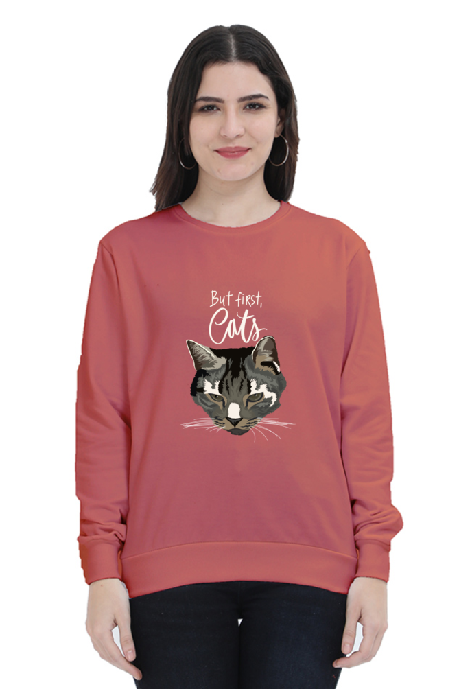 Unisex "But First, Cat" Sweatshirt