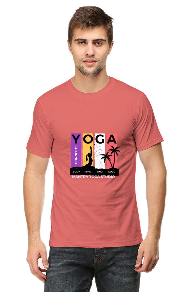 Men's  "Yoga Connects Body Mind and Soul"