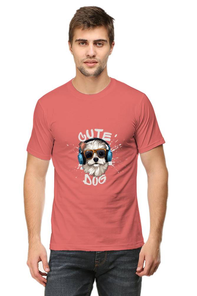 Men's "Cute Dog" Round Neck T-Shirt