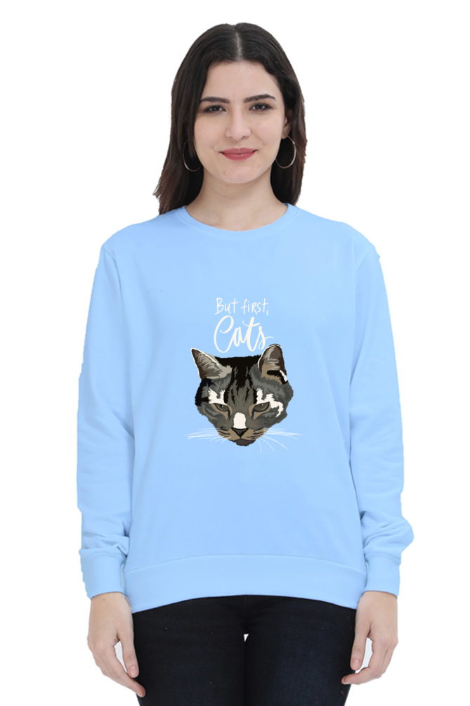 Unisex "But First, Cat" Sweatshirt