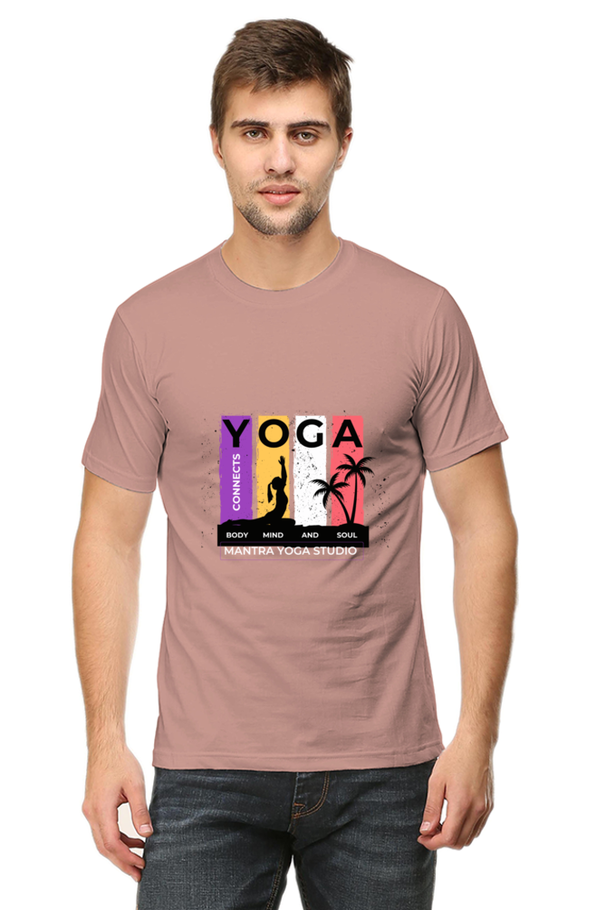 Men's  "Yoga Connects Body Mind and Soul"