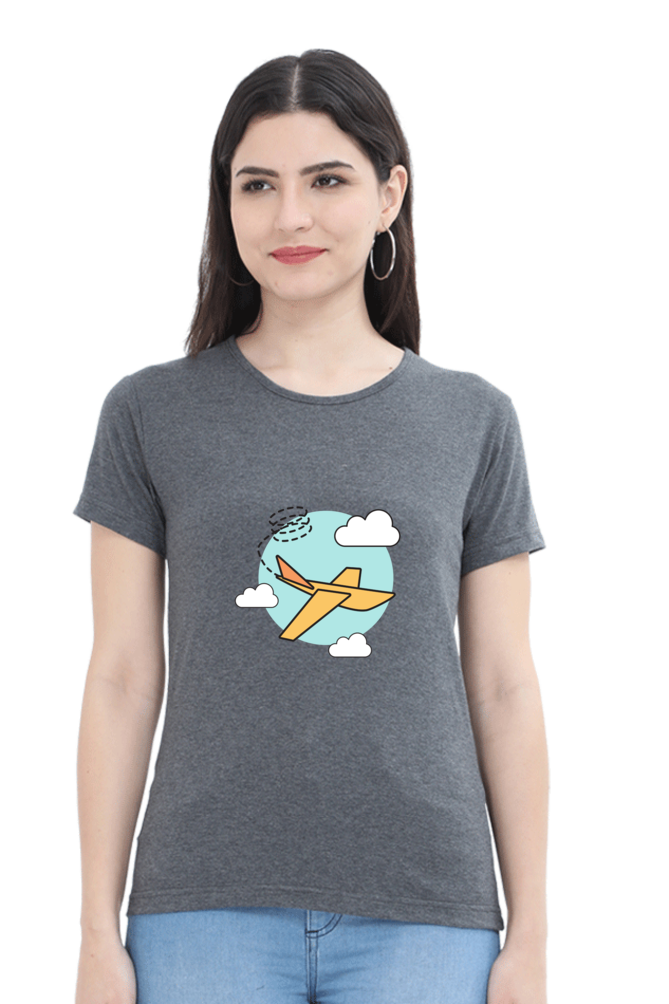 Women’s Flying Plane in Clouds T-Shirt