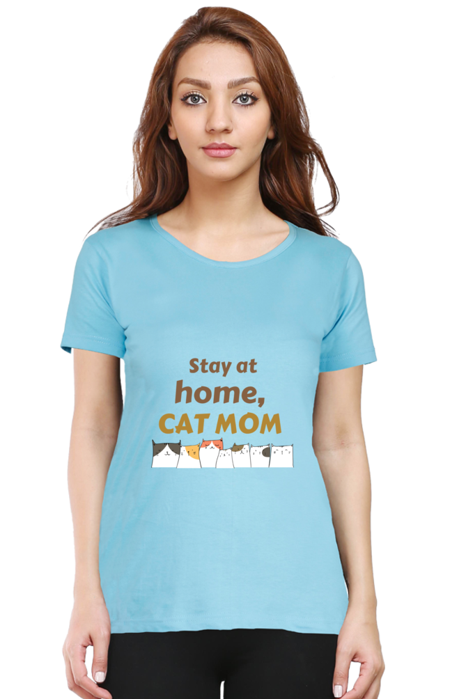 Women's "Stay at Home, Cat Mom" T-Shirt