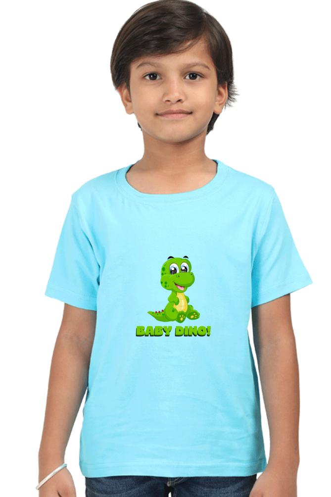 Boy Round Neck Baby Dino Half Sleeves T-Shirt