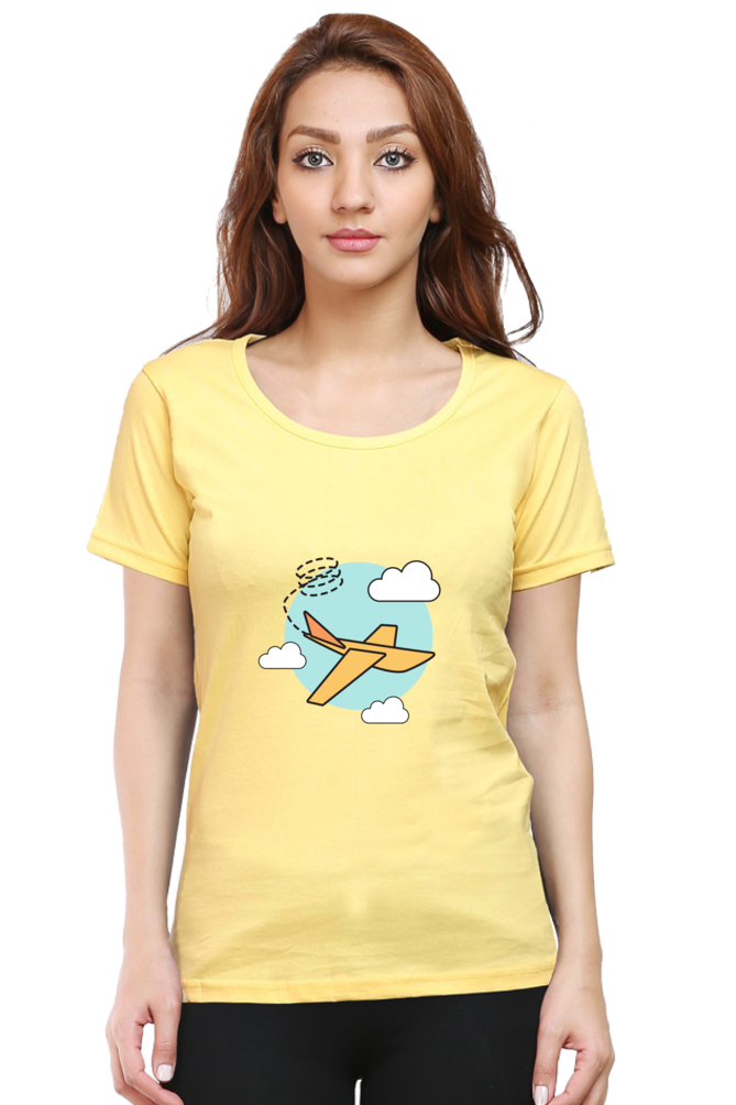 Women’s Flying Plane in Clouds T-Shirt