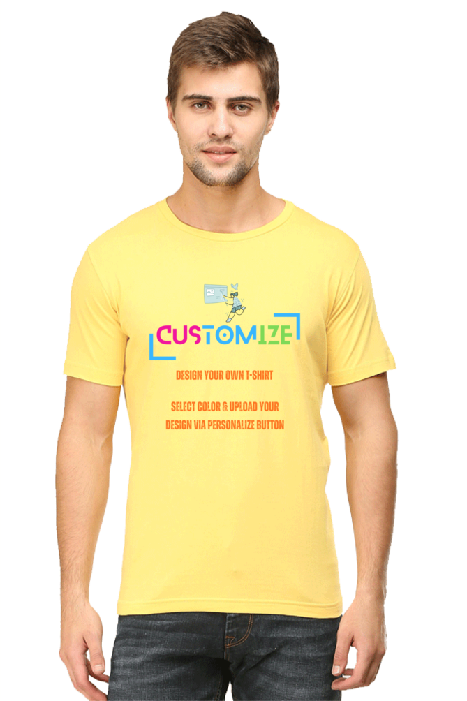 Customizable || Design Your Own Cool T-Shirt || Male Round Neck Half Sleeve T-shirt