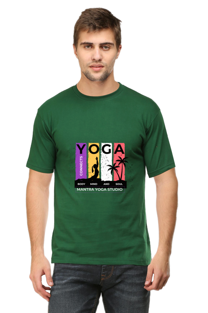 Men's  "Yoga Connects Body Mind and Soul"