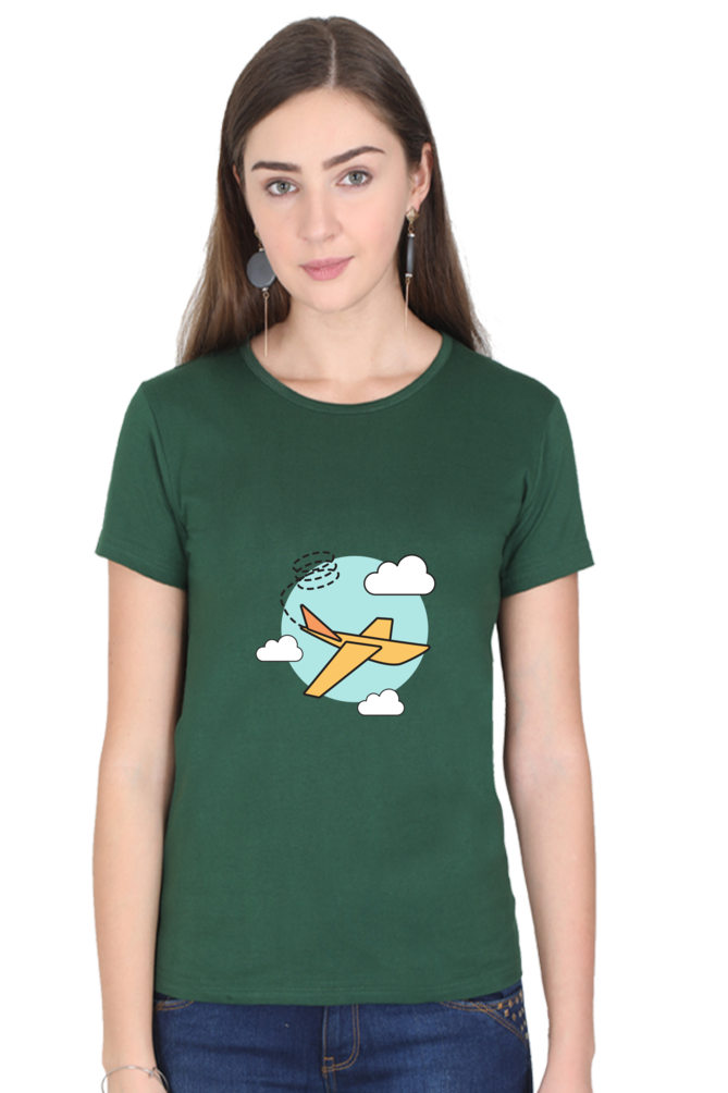 Women’s Flying Plane in Clouds T-Shirt