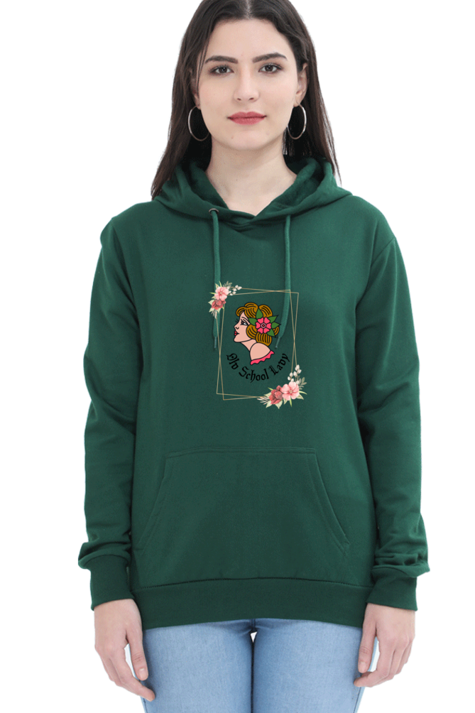 Unisex "Old School Lady" Hooded Sweatshirt