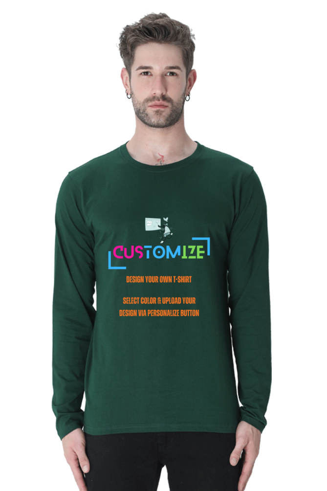 Customizable || Design Your Own Cool T-Shirt || Male Round Neck Full Sleeve T-shirt