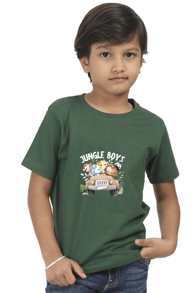 "Boy Round Neck Jungle Boys Half Sleeves T-Shirt"