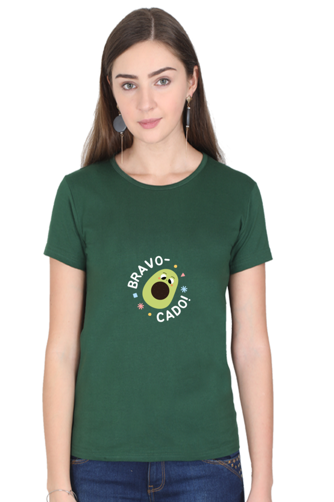 Women’s “Bravo-Cado” Round Neck Half Sleeve T-Shirt