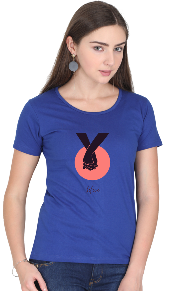 Women's "Believe!" Round Neck Classic T-Shirt